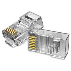 Vention IDDR0-10 Conector RJ45 IDDR0-10/ Cat.6/ 10 uds, RJ-45, Transparente, Macho, Derecho, Policarbonato (PC), Cat6
