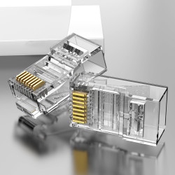 Vention IDDR0-10 Conector RJ45 IDDR0-10/ Cat.6/ 10 uds, RJ-45, Transparente, Macho, Derecho, Policarbonato (PC), Cat6 2