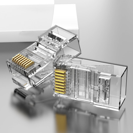 Vention IDDR0-10 Conector RJ45 IDDR0-10/ Cat.6/ 10 uds, RJ-45, Transparente, Macho, Derecho, Policarbonato (PC), Cat6