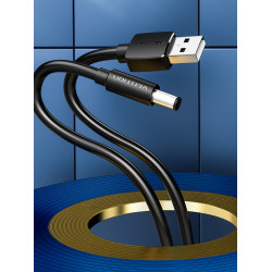Vention CEYBF Cable Alimentación CEYBF/ USB-A Macho - DC 5.5mm/ 1m/ Negro, 1 m, USB A, DC 5.5mm, 5 V, 3 A 2