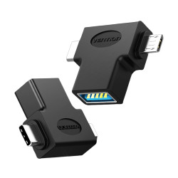 Vention CDIB0 Adaptador USB 3.0 CCVBB/ USB Tipo-C Macho - MicroUSB Macho, USB 3.0, Micro USB, USB Type-C