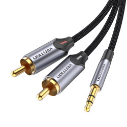 Vention BCNBH Cable Estéreo BCNBH/ Jack 3.5 Macho - 2x RCA Macho/ 2m/ Gris, 3.5mm TRRS, Macho, 2 x RCA, Macho, 2 m, Gris