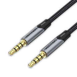 Vention BAQHF Cable Estéreo BAQHF/ Jack 3.5 Macho - Jack 3.5 Macho/ 1m/ Gris, 3.5mm TRRS, Macho, 3.5mm TRRS, Macho, 1 m, Gris