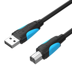 Vention VAS-A16-B200 Cable USB 2.0 Impresora VAS-A16-B100/ USB Tipo-B Macho - USB Macho/ 2m/ Negro, 2 m, USB A, USB B, USB 2.0,