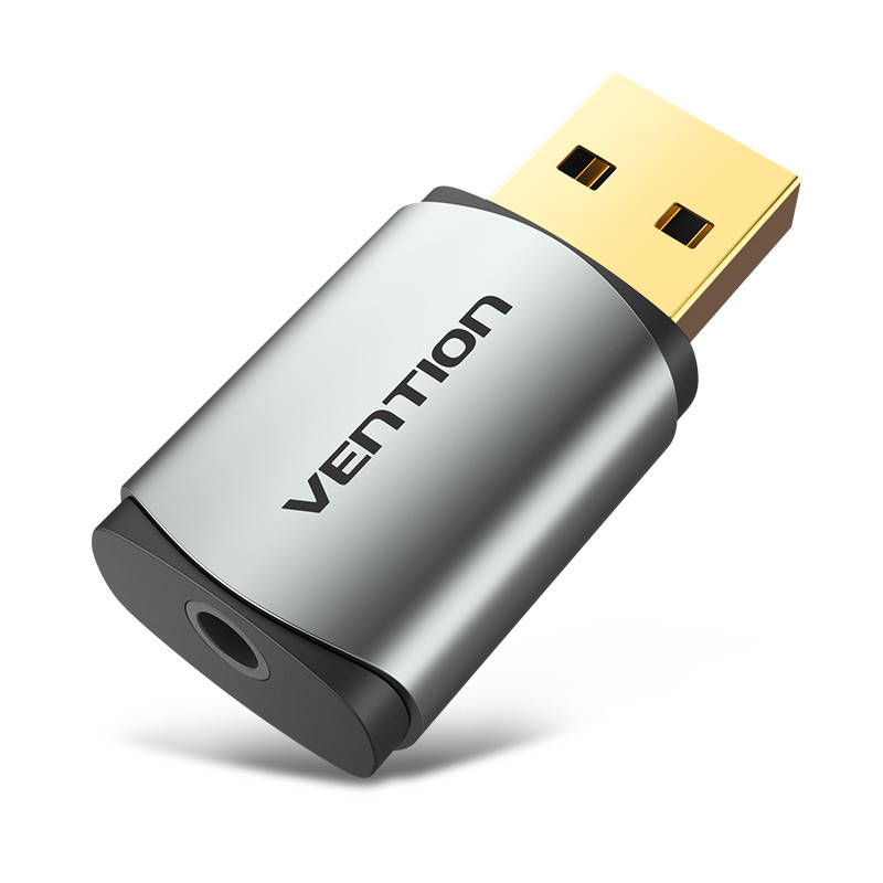 Vention CDNH0 Tarjeta de Sonido CDNH0/ 2.1/ Gris, 2.1 canales, 16 bit, USB