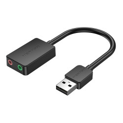 Vention CDYB0 Tarjeta de Sonido CDYB0/ 2.1/ Negro, 2.1 canales, 16 bit, USB