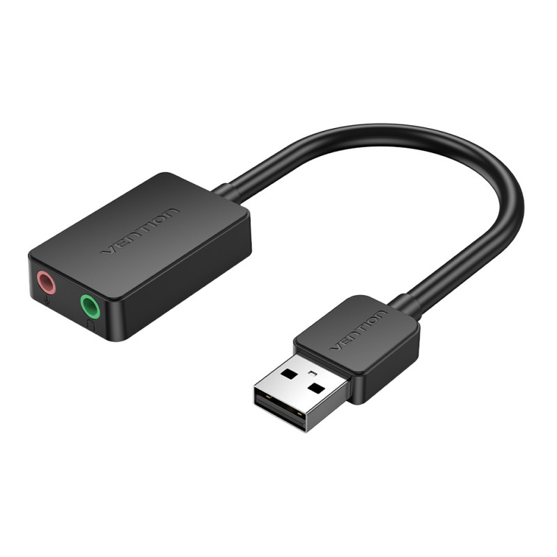Vention CDYB0 Tarjeta de Sonido CDYB0/ 2.1/ Negro, 2.1 canales, 16 bit, USB