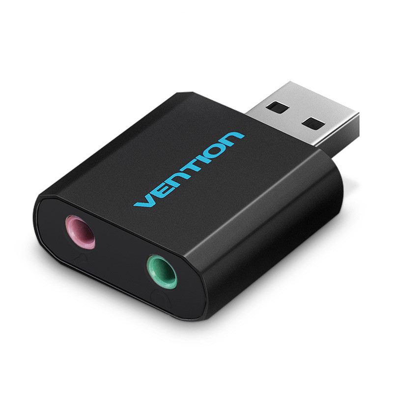 Vention VAB-S17-B Tarjeta de Sonido VAB-S17-B/ 2.1/ Negro, 2.1 canales, 16 bit, USB