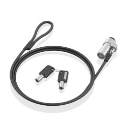 AISENS ASLK-D45K06-BK Cable de Seguridad tipo NANO con cerradura de llave para ordenador, monitor, portátil 1.5m, 1,5 m, Nano, 2
