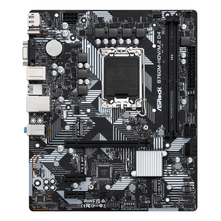 Asrock 90-MXBL40-A0UAYZ B760M-HDV/M.2 D4, Intel, LGA 1700, Intel® Core™ i3, Intel® Core™ i5, Intel® Core™ i7, Intel®