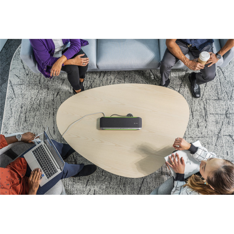 HP Poly 77P41AA Altavoz manos libres Poly Sync 60 con certificación para Microsoft Teams, Teléfono móvil/PC, Plata, 30 m, 55