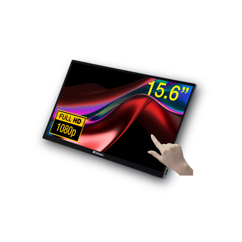 Verbatim 49592 49592, 39,6 cm (15.6"), 1920 x 1080 Pixeles, Full HD, LCD, 6 ms, Negro