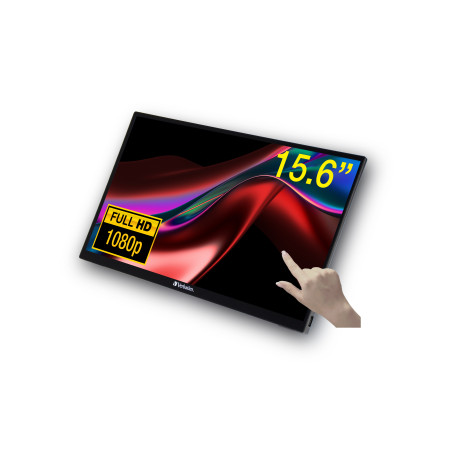Verbatim 49592 49592, 39,6 cm (15.6"), 1920 x 1080 Pixeles, Full HD, LCD, 6 ms, Negro