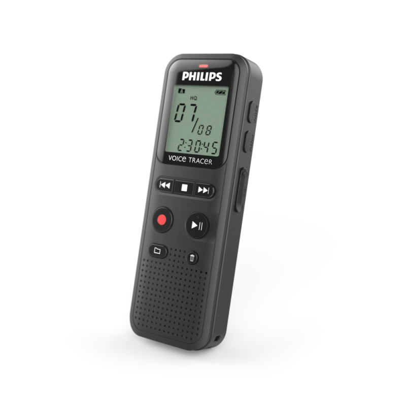 Philips DVT1160 VoiceTracer, 8 kHz, 750 - 18000 Hz, Negro, Windows 10/8/7, macOS, 108 x 37 x 20 mm, 46 g