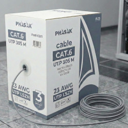 Phasak PHR 6301 Bobina de Cable de Red Cat.6 UTP LSZH Sólido AWG23 CCA 305M - PHR 6301, 305 m, Cat6, U/UTP (UTP), Gris 2
