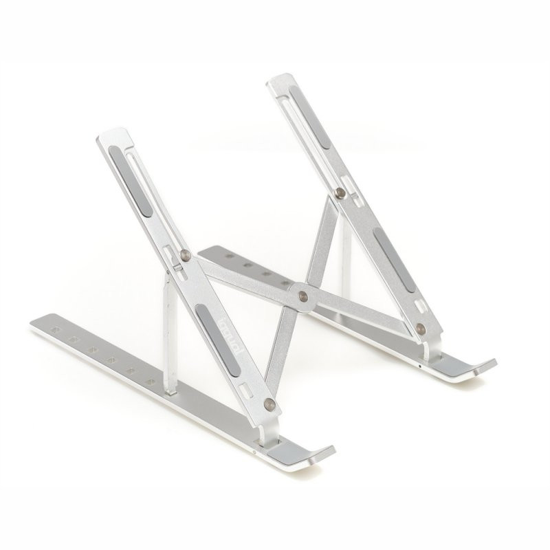 iggual IGG318195 Soporte elevador plegable portátil 17 plata, Soporte para ordenador portátil y tableta, Plata, Aluminio,