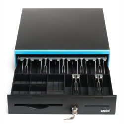 iggual IGG317938 Cajón Portamonedas IRON-30B 42cm 5+7/7+5, Cajón de efectivo automático y manual, Plástico, Acero, Negro, 2