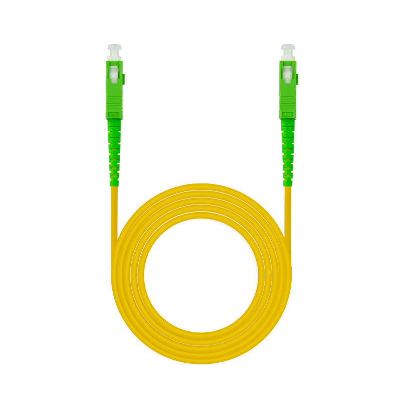 Nanocable 10.20.0003 Cable de Fibra Óptica SC/APC a SC/APC Monomodo Simplex LSZH, Amarillo, 3 m, 3 m, G.657.A2, SC, SC