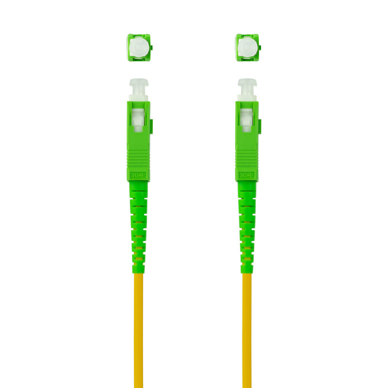 Nanocable 10.20.0003 Cable de Fibra Óptica SC/APC a SC/APC Monomodo Simplex LSZH, Amarillo, 3 m, 3 m, G.657.A2, SC, SC