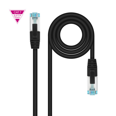 Nanocable 10.20.1700-BK Cable de Red Cat.7 600MHZ LSZH SFTP PIMF AWG26, Negro, 50 cm, 0,5 m, Cat7, SF/UTP (S-FTP), RJ-45,