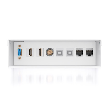 AISENS A127-1031 Caja de Conexiones VGA+Jack 3.5+2xHDMI+2xUSB-B+2xRJ45 Cat.6A STP, Blanco, STP, 6a, USB 2.0, Blanco, Acero,