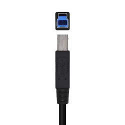 AISENS A105-0445 Cable USB 3.0 Impresora Tipo A/M-B/M, Negro, 3.0m, 3 m, USB A, USB B, USB 3.2 Gen 1 (3.1 Gen 1), 5 Gbit/s, 2