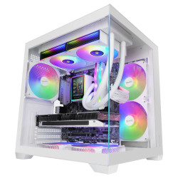 Mars Gaming MCVIEW3W MCVIEW3W, Mini Tower, Blanco, micro ATX, Mini-ITX, Vidrio templado, 15,5 cm, 33 cm 2