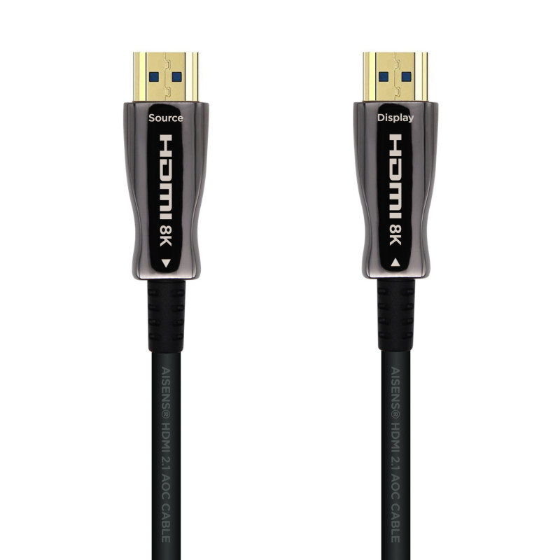 AISENS A153-0522 Cable HDMI V2.1 AOC Ultra Alta Velocidad / HEC 8k@60Hz 4k@120Hz 4:4:4 48Gbps, A/M-A/M, Negro, 60m, 60 m, HDMI