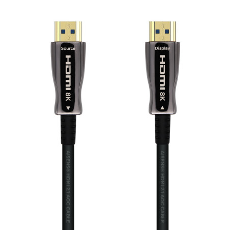 AISENS A153-0522 Cable HDMI V2.1 AOC Ultra Alta Velocidad / HEC 8k@60Hz 4k@120Hz 4:4:4 48Gbps, A/M-A/M, Negro, 60m, 60 m, HDMI