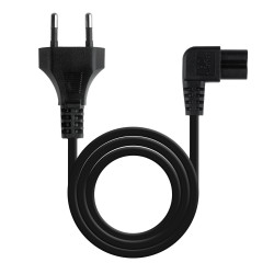 TooQ 10.22.0503 Cable de Alimentación Acodado CEE7/16/M-C7/H, Negro, 3 m, 3 m, CEE7/16, C7 acoplador, 250 V, 2.5 A