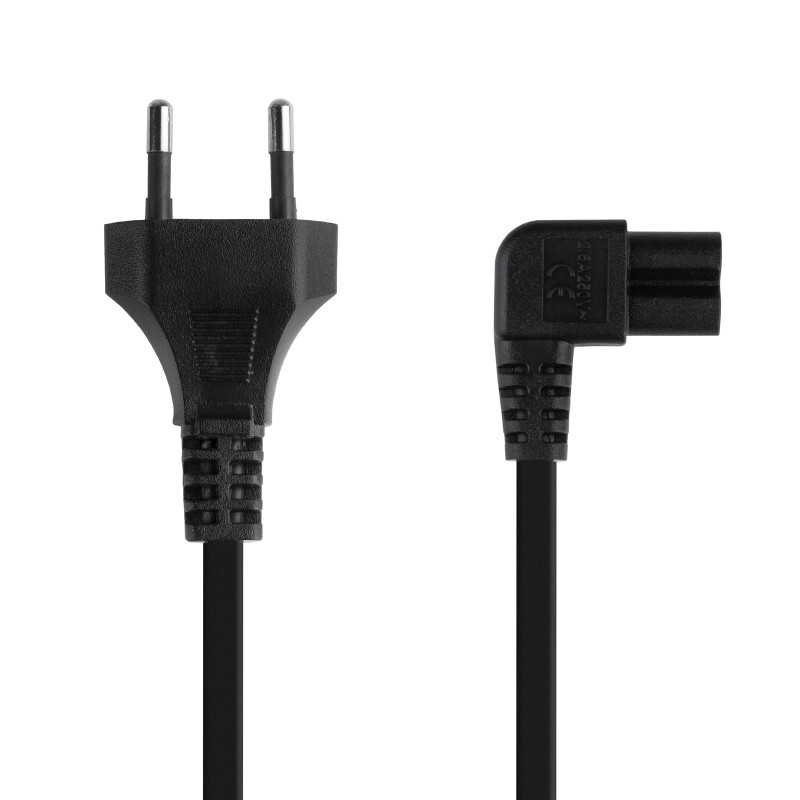 TooQ 10.22.0503 Cable de Alimentación Acodado CEE7/16/M-C7/H, Negro, 3 m, 3 m, CEE7/16, C7 acoplador, 250 V, 2.5 A
