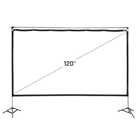 iggual IGG317396 Pantalla exterior portable 120" 265x149 cm, Manual, 3,05 m (120"), 26,6 cm, 14,9 cm, 16:9, Negro, Blanco