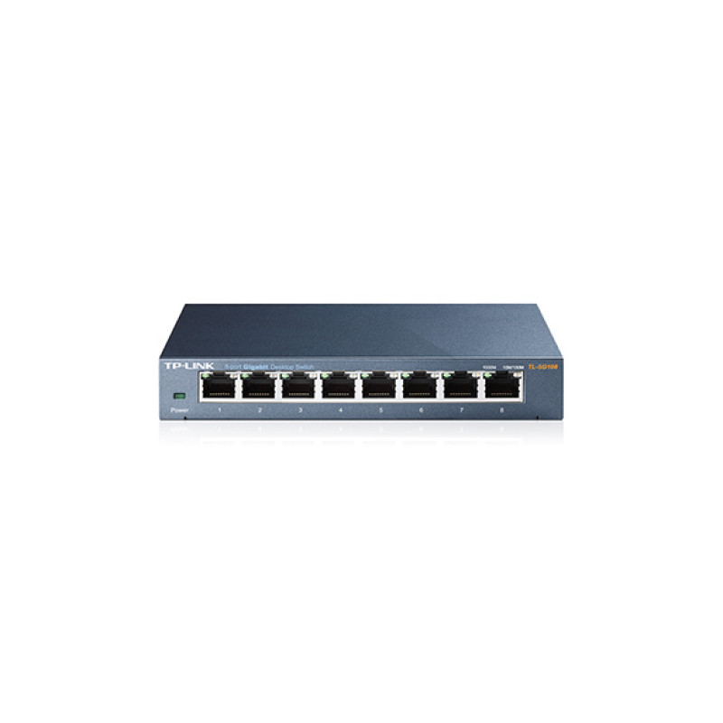 TP-Link TL-SG108 V3 TL-SG108 V3.0, No administrado, Gigabit Ethernet (10/100/1000), Bidireccional completo (Full duplex)