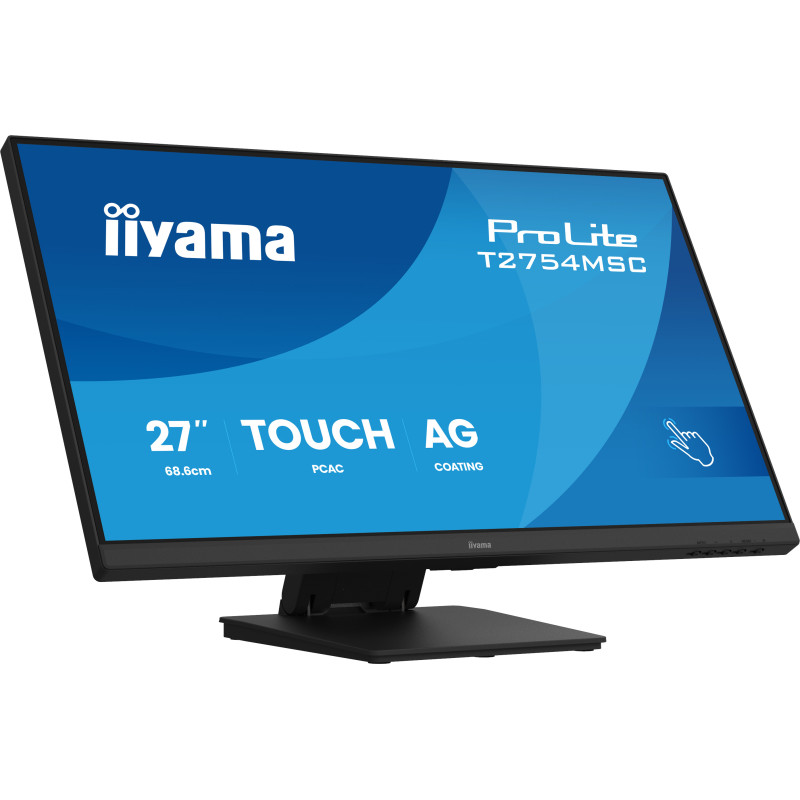 iiyama T2754MSC-B2AG ProLite T2754MSC-B2AG, 68,6 cm (27"), 1920 x 1080 Pixeles, Full HD, LED, 4 ms, Negro