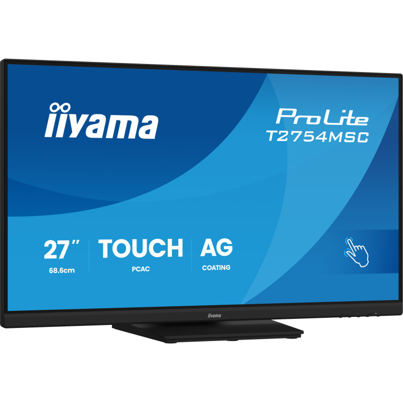 iiyama T2754MSC-B2AG ProLite T2754MSC-B2AG, 68,6 cm (27"), 1920 x 1080 Pixeles, Full HD, LED, 4 ms, Negro