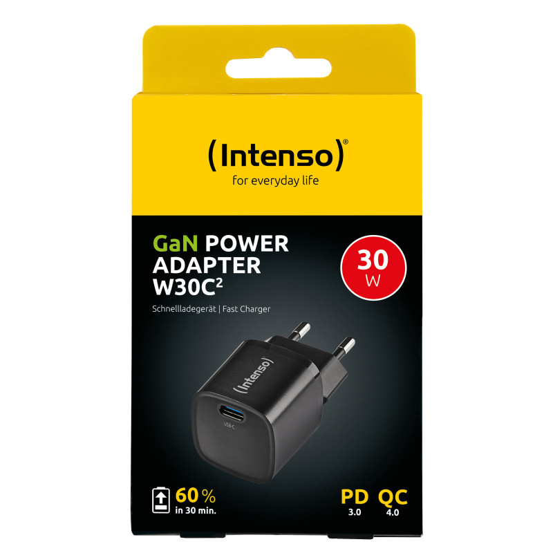 Intenso 7803060 W30C² GaN, Interior, Corriente alterna, 20 V, Negro