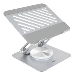 TooQ PH-NARVI-S Soporte de Sobremesa con rotación 360° y ajustable para dispositivos de hasta 13”, Color Plata, Soporte