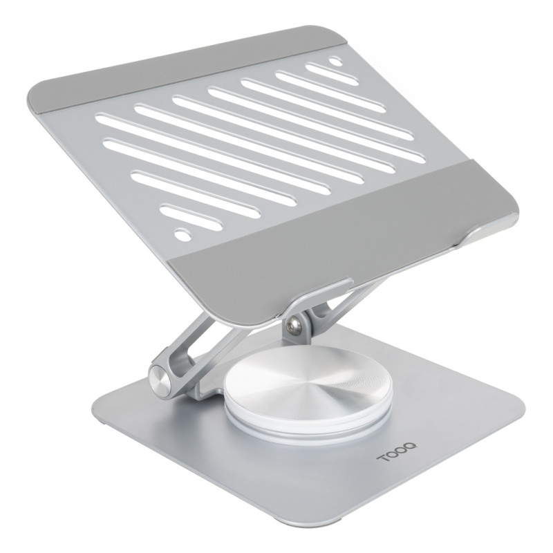 TooQ PH-NARVI-S Soporte de Sobremesa con rotación 360° y ajustable para dispositivos de hasta 13”, Color Plata, Soporte