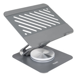 TooQ PH-NARVI-G Soporte Elevador con rotación 360° y ajustable, para dispositivos de hasta 13”, Color Gris Oscuro, Soporte