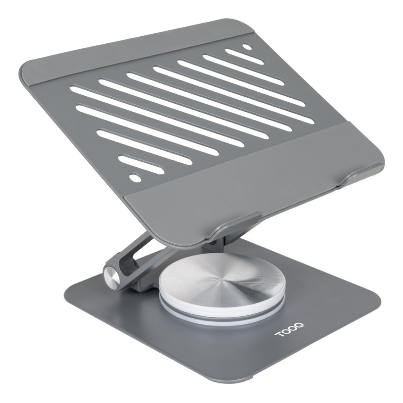 TooQ PH-NARVI-G Soporte Elevador con rotación 360° y ajustable, para dispositivos de hasta 13”, Color Gris Oscuro, Soporte