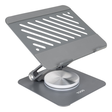 TooQ PH-NARVI-G Soporte Elevador con rotación 360° y ajustable, para dispositivos de hasta 13”, Color Gris Oscuro, Soporte