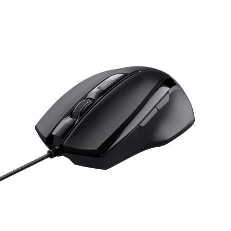 Trust 23650 Voca, mano derecha, Óptico, USB tipo A, 2400 DPI, Negro
