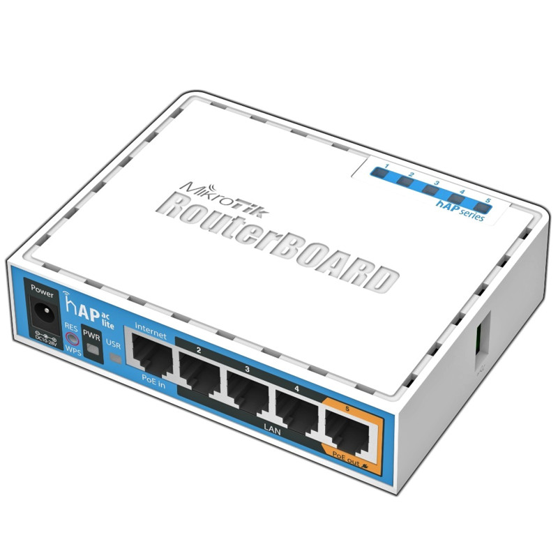 Mikrotik RB952UI-5AC2ND HAP ac lite, 2,4 GHz, 5 GHz, 733 Mbit/s, 10,100 Mbit/s