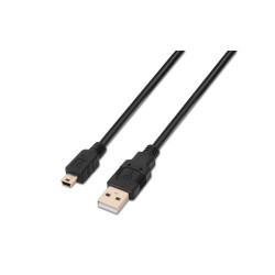 AISENS A101-0026 A101-0026, 3 m, USB A, Mini-USB B, USB 2.0, Negro