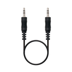 Nanocable 10.24.0100 CABLE AUDIO ESTEREO 3.5/M-3.5/M 0.3 M, 3,5mm, Macho, 3,5mm, Macho, 0,3 m, Negro