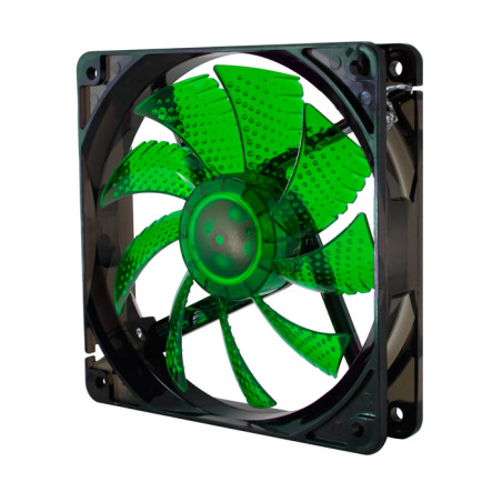 NOX NXCFAN120LG Coolfan 120 LED, Ventilador, 12 cm, 1200 RPM, Negro, Verde