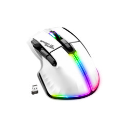 Spirit of Gamer S-PM5RFWT PRO M5 ARTIC WIRELESS, mano derecha, Óptico, RF Wireless + Bluetooth + USB Type-C, 8000 DPI, Blanco 2
