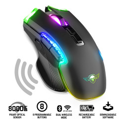 Spirit of Gamer S-EM70RF ELITE M70, mano derecha, Óptico, RF Wireless + Bluetooth, 4800 DPI, Negro 2
