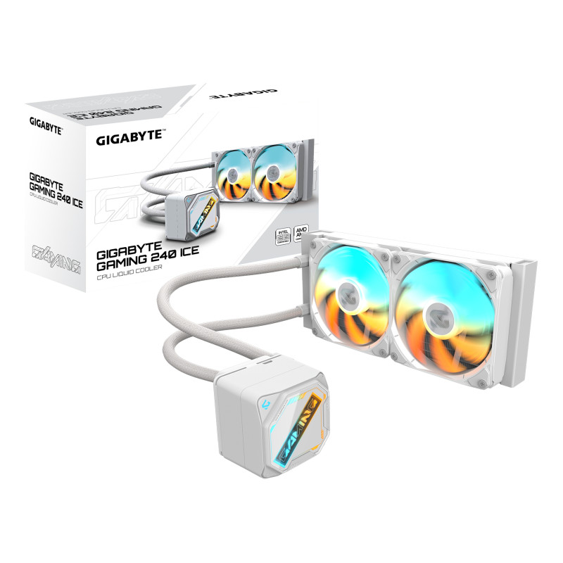 GIGABYTE GP-GIGABYTE GME 240I GAMING 240 ICE Refrigeración Líquida para CPU - 2x120mm Ventiladores ARGB, mecanismo de