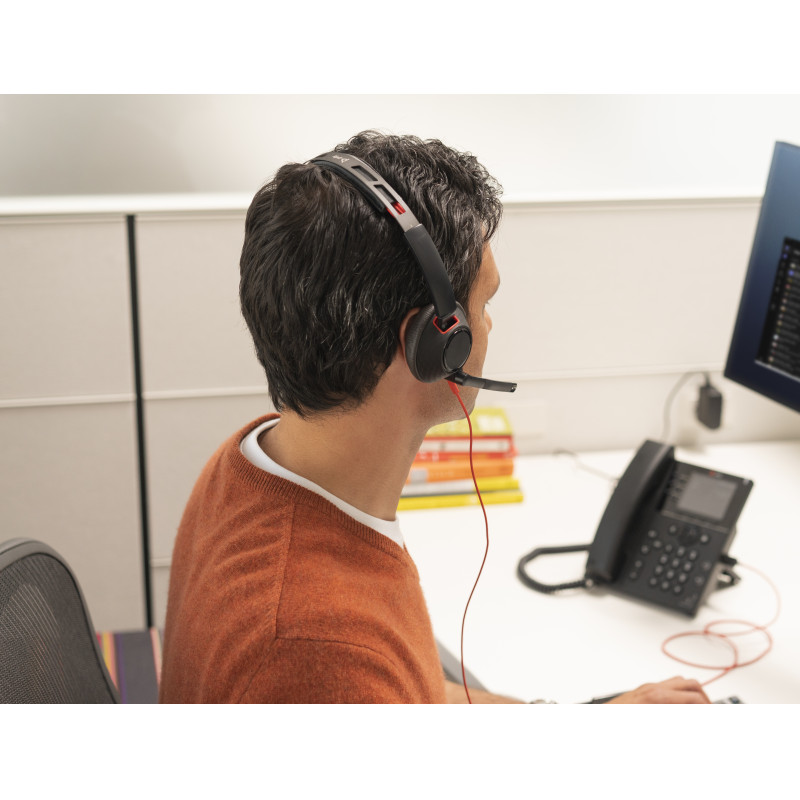 HP Poly 8X230AA Auriculares Poly Blackwire 5210 monaural USB-C + conector de 3,5 mm + adaptador USB-C/A, Alámbrico,